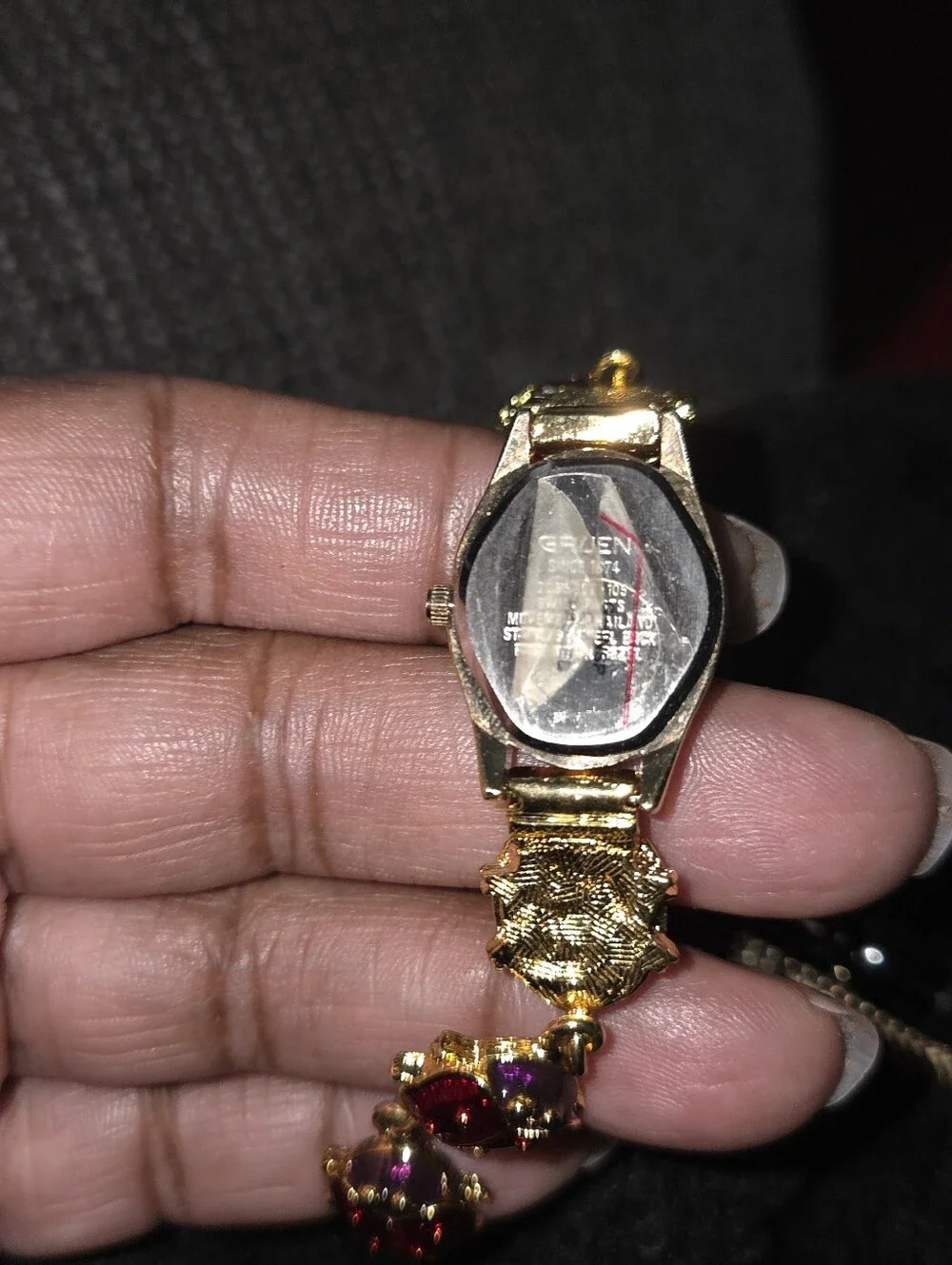 Gruen 208-902-105 Ladybug Bracelet Quartz Women's Watch Sz. 6 1/4.